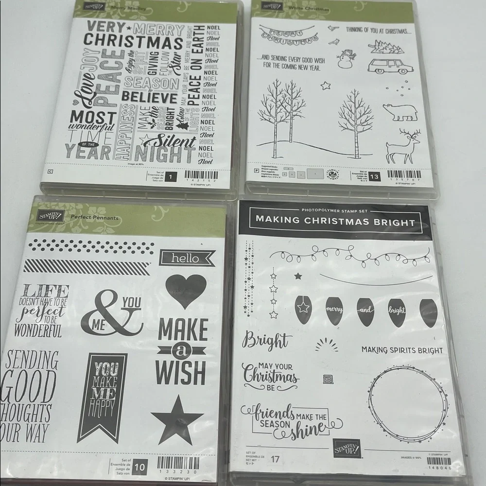 Stampin’ Up Lot of Stamps Clear Rubber Holiday Numbers Flowers Birthday Cards